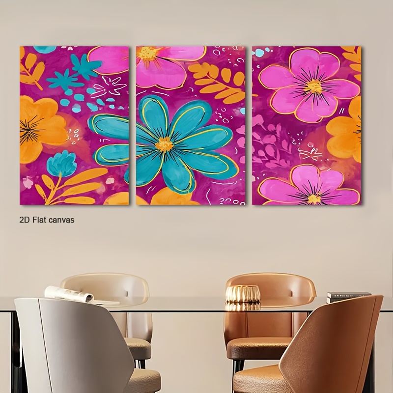 Canvas Wrap Ready - Çerçevesiz Kanvas 2D Düz, 3 Parça