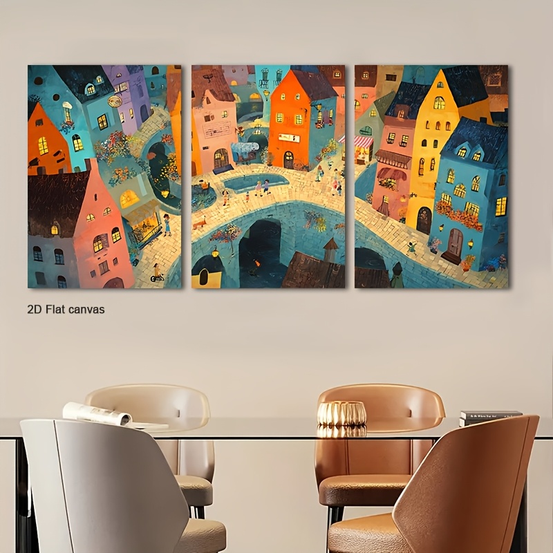 Canvas Wrap Ready - Çerçevesiz Kanvas 3 Parça Büyülü Masalsı